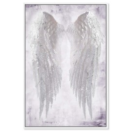 The Oliver Gal Artist Co. Fashion and Glam Framed Wall Art Canvas Prints Angel Amethyst' Wings Home Décor, 20" x 30", White, White