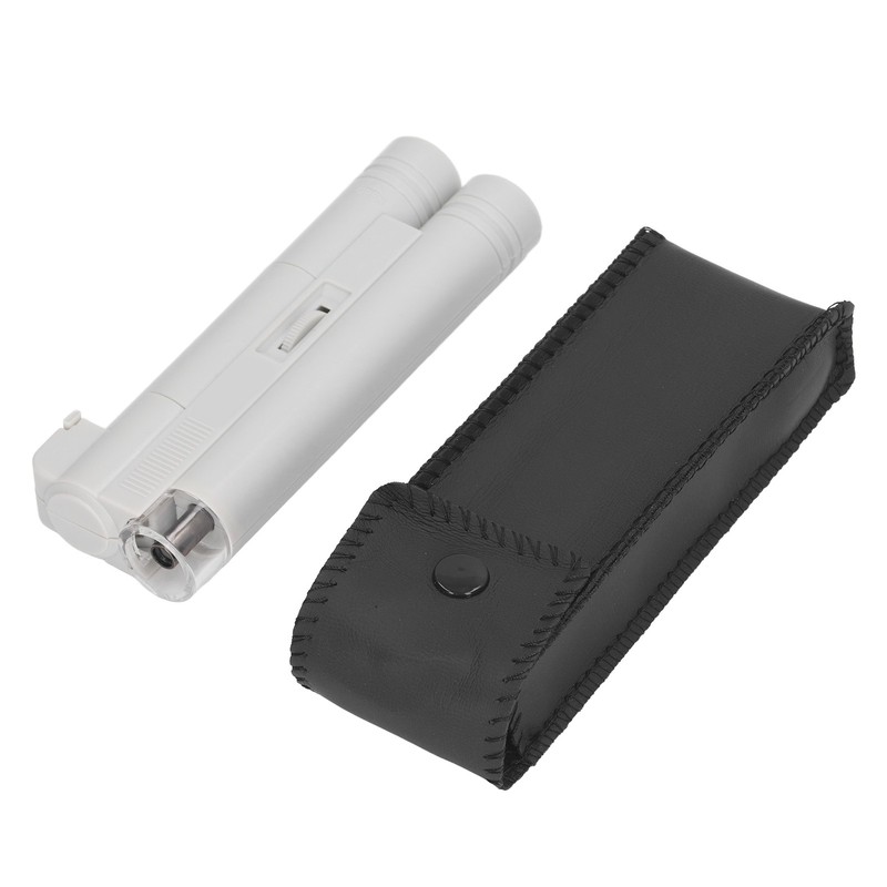 LED Lighted Pocket Microscope 150X Double Tube Portable Handheld Microscopes