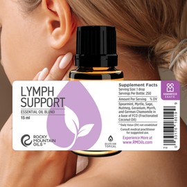 Rocky Mountain Oils Lymph Support Essential Oil Blend with 100% Pure and Natural Essential Oils - Lymphatic Oil, Massage Oil for Massage Therapy - 15ml
