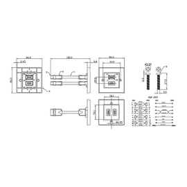 2 x HDMI 4K wall socket, 2 x HDMI port, HDMI 2.0b, UHD HDR, ultra HD 2160p, full HD 1080p, high speed ethernet 3D, 2 compartments, pack of 2