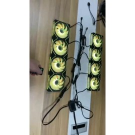 RGB PC Fans 8 Pack 120mm PWM with ARGB Controller & Remote 4-Pin w/screws