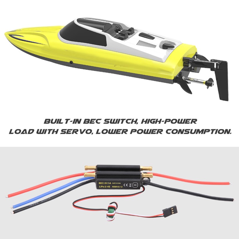 30A RC Boat Waterproof Brushless ESC Electric Speed Controller Accessory