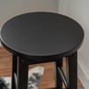 Linon Zeke Black Solid Wood Backless Round Barstool