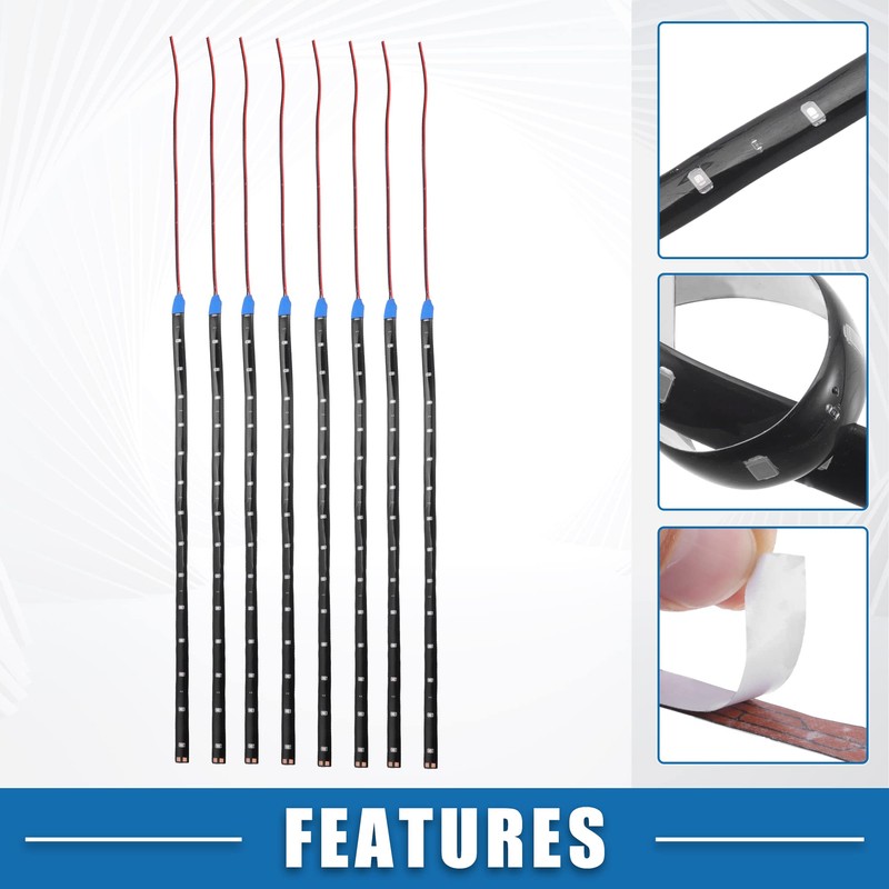 X AUTOHAUX 12V Car Interior 15 LED Strip Light 30cm