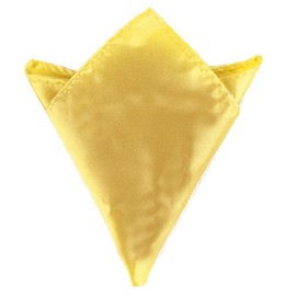 Boolavard Satin 1pcs, 6pcs or 12pcs Pack Solid Plain Wedding Mens Pocket Square Office Suit Handkerchief Hanky (Yellow)