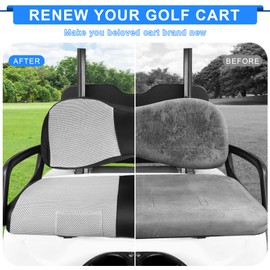 iLSKW Golf Cart Seat Covers for Yamaha G29 Seat Cover OEM Front,Breathable Fabric and Leather Front Seat Cover Like Gloves,Full Wrap-Around Design of Yamaha G29 Golf Cart Front Seat Cover