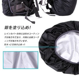 LUYING Backpack Cover, Rain Cover, For 8.2 - 16.7 gal (30 - 40 L), Strong Waterproof, 190 T High Durability, More Than 2 Times, Waterproof Design, Lightweight, Rainy Season, Work Commutes, School
