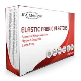 JFA Fabric Assorted Plasters (6 Sizes) 100 Plasters per pack