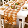 Fall Table Runner Maple Leaves Buffalo Plaid Autumn Thanksgiving Table