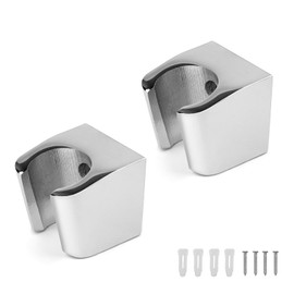 0XBIT Shower Head Holder, Pack of 2 Silver Zinc Alloy Hand Shower Holder, Wall Mounted Shower Holder with Screws, Small and Easy to Install, for Most Shower Heads