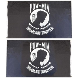 Trade Winds Pow Mia You are Not Forgotten Black White Premium Quality Heavy Duty Double Sided 100D Woven Poly Nylon Flag 3x5 3'x5' Banner Grommets (RUF)