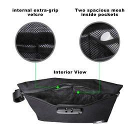Smell Proof Bag with Combination Lock Odor Proof Large Bag for Travel Storage 11.8 x 8.6 Inches, black