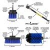 Drillbrush Medium Blue Drill Brushes with Extender - Clean pool