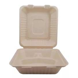 Degrapack Paq Con 50 Pzs De Contenedor Con División Biodegradable 8x8