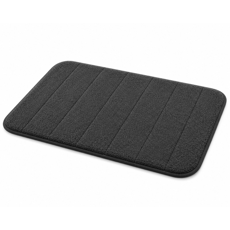 2 Pack Coffee Color Cotton Bathroom Floor Mat Soft Absorbent