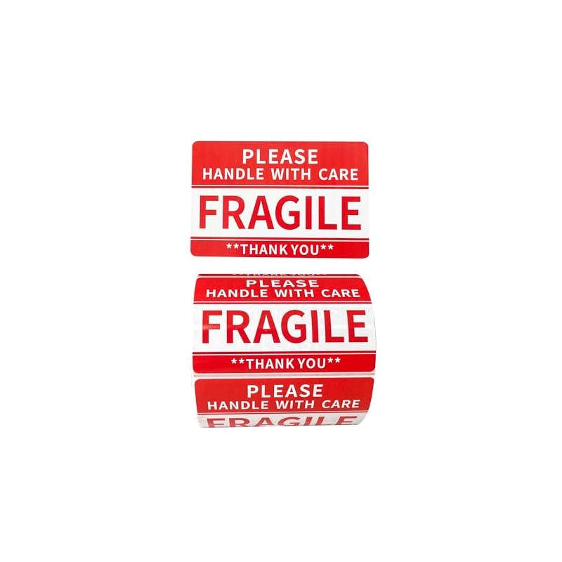 Fragile Stickers for Shipping,3in x 2in Ffragile Stickers for Moving,500Pcs/Roll
