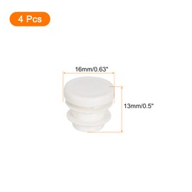 sourcing map 5/8"(16mm) Round Plastic Plug, 4 Pcs White Pipe Tubing End Cap Plastic Plug Cap Insert Glide Insert for Metal Tubing Fence Table Chairs Furniture