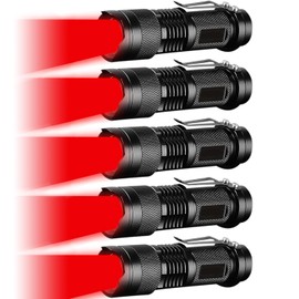 MVIOCS Red LED Flashlight, High Lumens, Ultra Bright Red Flashlight, Zoomable, Waterproof Flashlight for Outdoor, Astronomy, Aviation, Night Observation, Emergency (5)