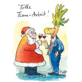Pack of 10: Postcard A6 +++ Christmas by modern times +++ Team +++ Cartoon Concept© Gaymann Peter