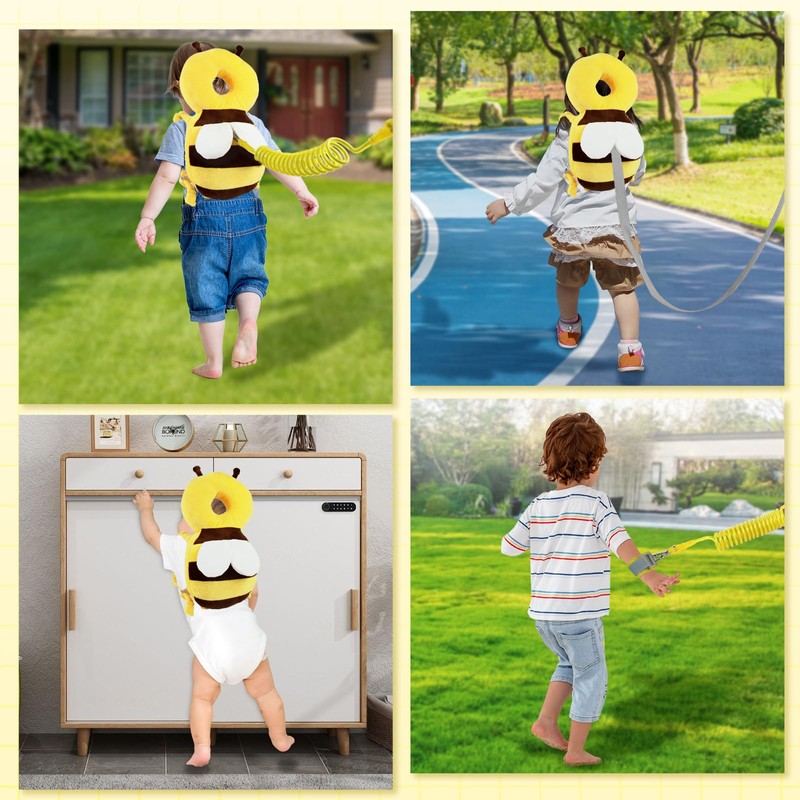 Baby Head Protector Backpack with Toddler Leash, Anti Lost Wrist