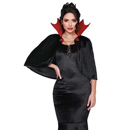 Dreamgirl Women's Vamp Cape, Black/Burgundy, One Size