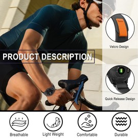 SumRioo QuickFit 26mm Watch Strap for Garmin Fenix 8/8 Solar 51mm/7X Pro Solar/7X Pro/7X/6X Pro/6X/5X Plus/5X/3/3HR, Nylon Trail Loop Band for Garmin Epix 2 Pro 51mm, Tactix Delta, Black/Gray