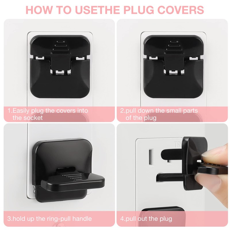 Outlet Covers Babepai 38-Pack Black Child Proof Electrical Protector Safety