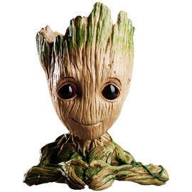 6" Baby Groot Pen Pot Tree Man Flower Pot with Drainage Hole Perfect for Succulents Plants or Pen Pot Pens Holder, Best Gift Idea(Love)