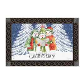 Studio M All Weather Indoor Outdoor Decorative Interchangeable Doormat Insert, Standard 18 x 30 Inch Recycled Rubber with Non-Slip Backing, Christmas Cheer