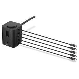 Lenovo Chrome Smart Charger, Designed for Chromebooks, Charge 5 laptops at Once and Monitor Their Battery Levels, Integrated 30cm USB-C Cables