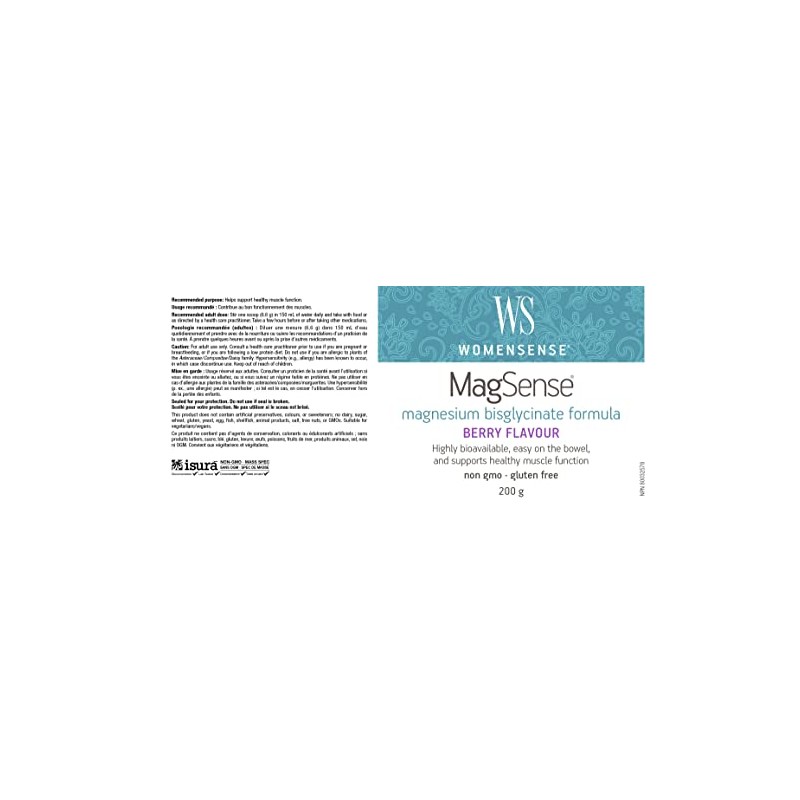 Preferred Nutrition WomenSense MagSense Magnesium Bisglycinate Formula, Highly Bioavailable Berry