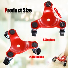 12 Pcs Furniture Mover Dolly 3 Wheels Dolly Steel Furniture Mover with Wheels 200 Lbs Load Capacity for Pool Table Home Office Warehouses