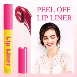 Lip Liner Peel Off Lip Stain, Lip liner Stain Waterproof & Long Lasting, Lip Stain with Matte Finish Lip Tint Non-Stick Cup Moisturizing Create Natural Lip Makeup (Mauve, 0.11 Fl Oz (Pack of 1))