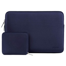 MOSISO Laptop Sleeve Compatible with MacBook Air 13 inch M3 M2 M1 2024-2018, Compatible with MacBook Pro 13 inch M2 M1 2024-2016,Surface Pro 9/8/7/X, Neoprene Bag Cover with Small Case, Navy Blue
