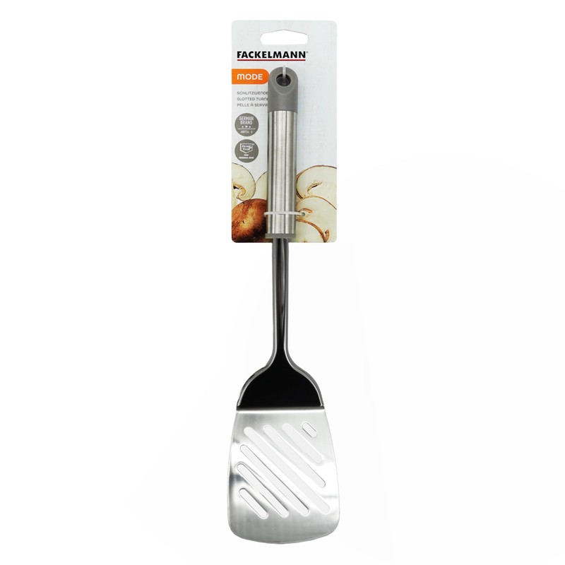 Fackelmann MODE Slotted Turner, Spatula, With Hanging Loop, Stainless Steel,
