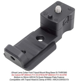 Lens Collar Stand Replacement Foot Tripod Mount Ring Base Compatible with Canon RF 600mm F11 IS STM and RF 800mm F11 IS STM, Lens Support Holder with Arca Fit Quick Release Plate Dovetail Groove