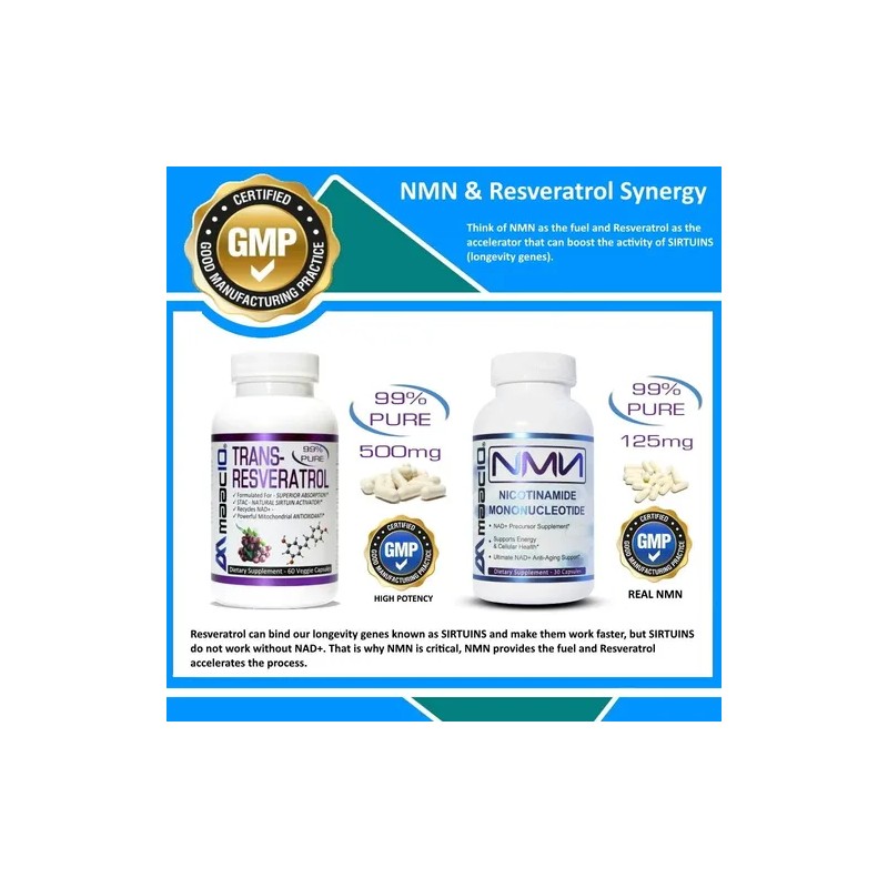 Maac10 Nmn Resveratrol Nad+ Cápsulas Trans-resveratrol