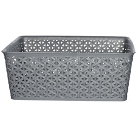 Whitmor Resin Form Tote, Medium, Silver