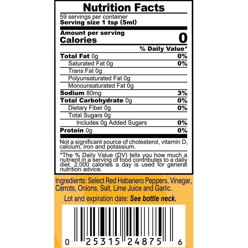 Marie Sharp’s Fiery Hot Habanero Pepper Sauce, 10 oz –