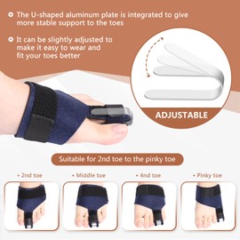 Scurnhau Toe splint, Hammer Toe Straightener, Toe Corrector for Women & Men, Metal Toe Splint for Broken Toe, Crooked Toe, Curled toe, Claw Toe, Mallet Toe, Bent Toe, Toe Brace Support, L