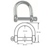 Versandbox24 Pack of 10 Round Shackles 5 mm Stainless Steel