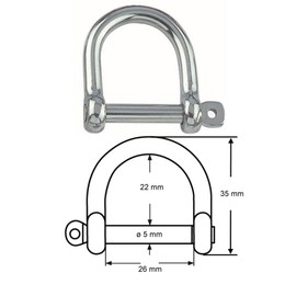 Versandbox24 Pack of 10 Round Shackles 5 mm Stainless Steel A4 Wide Shape Shackles