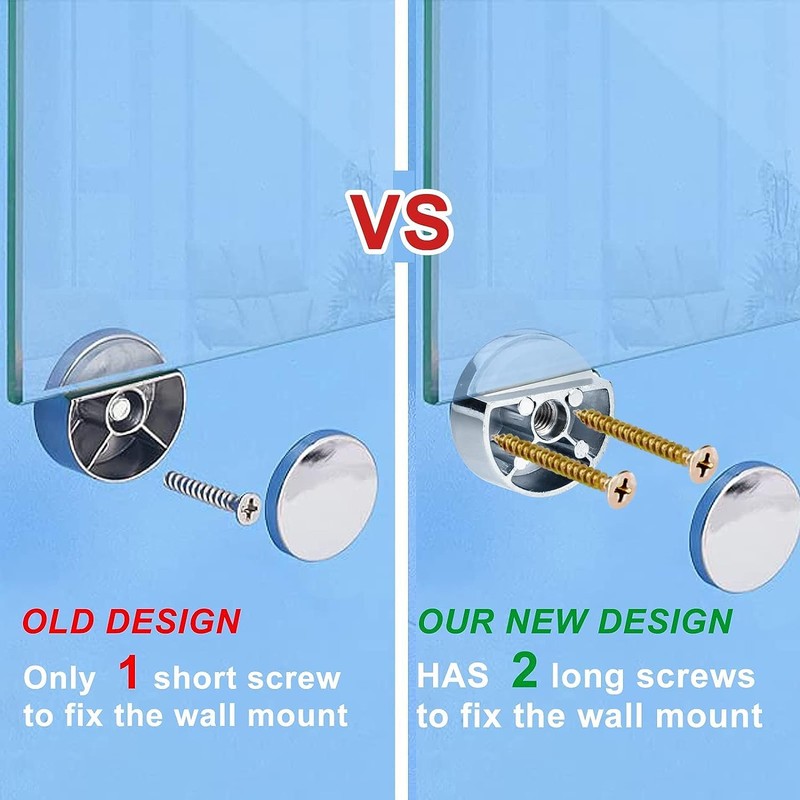 AccEncyc Upgraded 3-5mm Frameless Mirror Mounting Hardware 8 Pack Dual-Screw