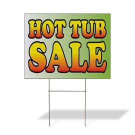 Fastasticdeals Weatherproof Yard Sign Hot Tub Sale Business A Yellow Lawn Garden Equipment 24x18 Inches 1 Side Print