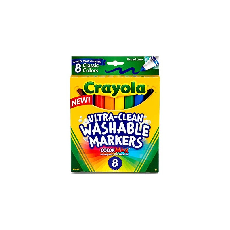 Washable Broad Point Markers (8/Pack) [Set of 2]