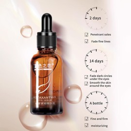 BLUE LOVE Astaxanthin Eye Serum for Dark Circles and Puffiness, Eye Serum Anti Aging Wrinkles, Eye Serum for Puffy Bags Under Eyes, Moisturizing and Easily Absorbed Eye Wrinkle Cream