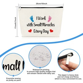 Midwife Gift Labor Delivery Nurse Gifts Makeup Bag Midwife Thank You Gift Cosmetic Bag Doula Nurse Gift OBGYN Doctor Appreciation Gift Nurse's Day Birthday Mother's Day Gift for Midwife Travel Pouch