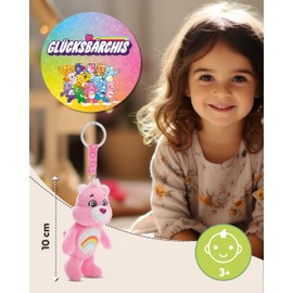 NICI Lucky Bears Key Ring Hurraa Bear 10 cm Plush Cuddly Toy Pendant for Children and Adults, with Key Ring for Lanyard, Waistband and Holder - 61370