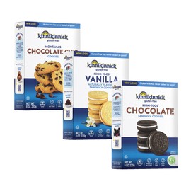 Kinnikinnick Cookie Variety Pack - Montanas Chocolate Chip Cookies, KinniTOOS Chocolate and Vanilla Crème Cookies - Gluten Free, Allergy Friendly Vegan Cookies - 8oz. Boxes - 3 Pack, 1 of Each