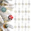 BASEMMAHER 20Pcs Christmas Snowflake Ornament Hook Hangers Snowflake S-Shaped Hangers